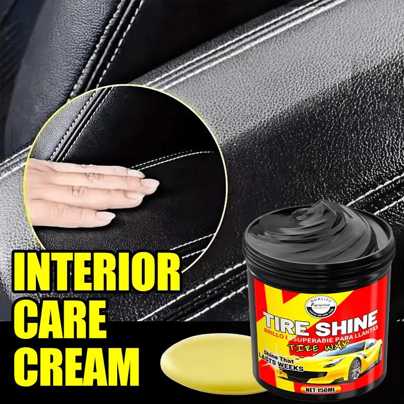 Блеск для шин Восстановитель пластика - Нежирный, нелипкий черный полироль для салона автомобиля, сидений и отделки Включает губку-аппликатор