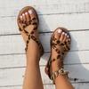 Flats Leopard Sandals Women Cozy Casual Shoes Walking New Walking Slippers 2024 Summer Outdoor Beach Slides Flip Flops