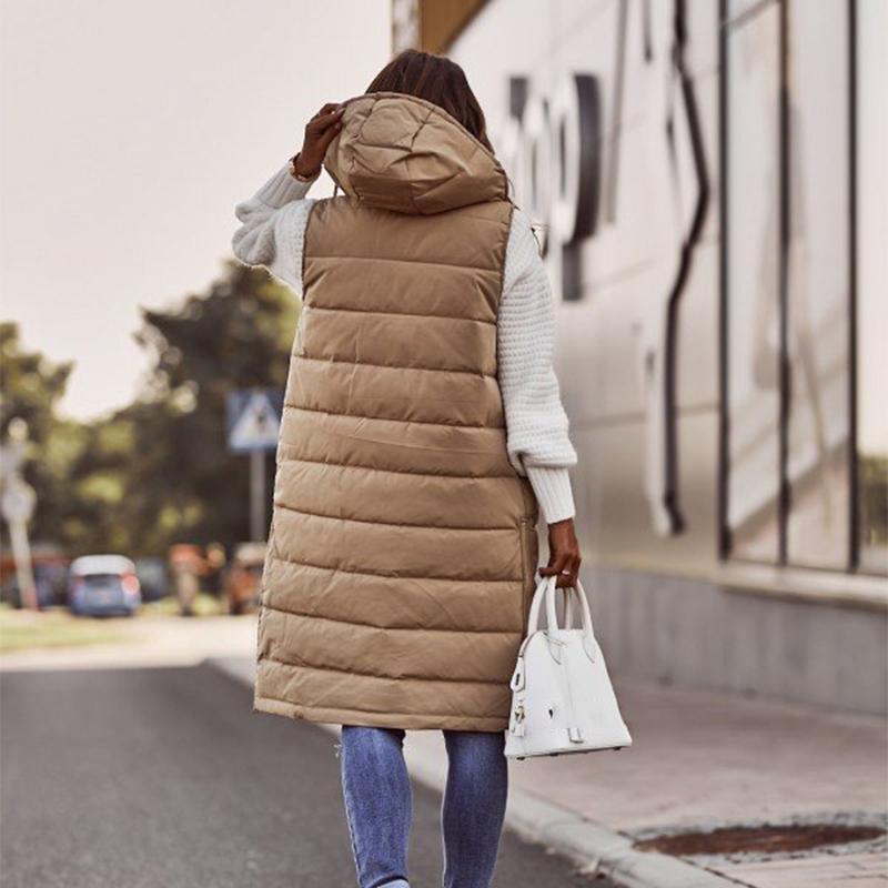 Европейский и американский однотонный однобортный пиджак средней длины с капюшоном, жилет из хлопка, утягивающий кардиган, куртка, топ