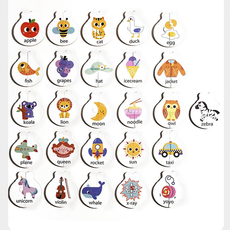 Буква Познание Слово Правописание Карточка для Сопоставления Мультяшные Животные Буквы Образование Обучение Обучающие Игрушки Для Детей Настольная Игра