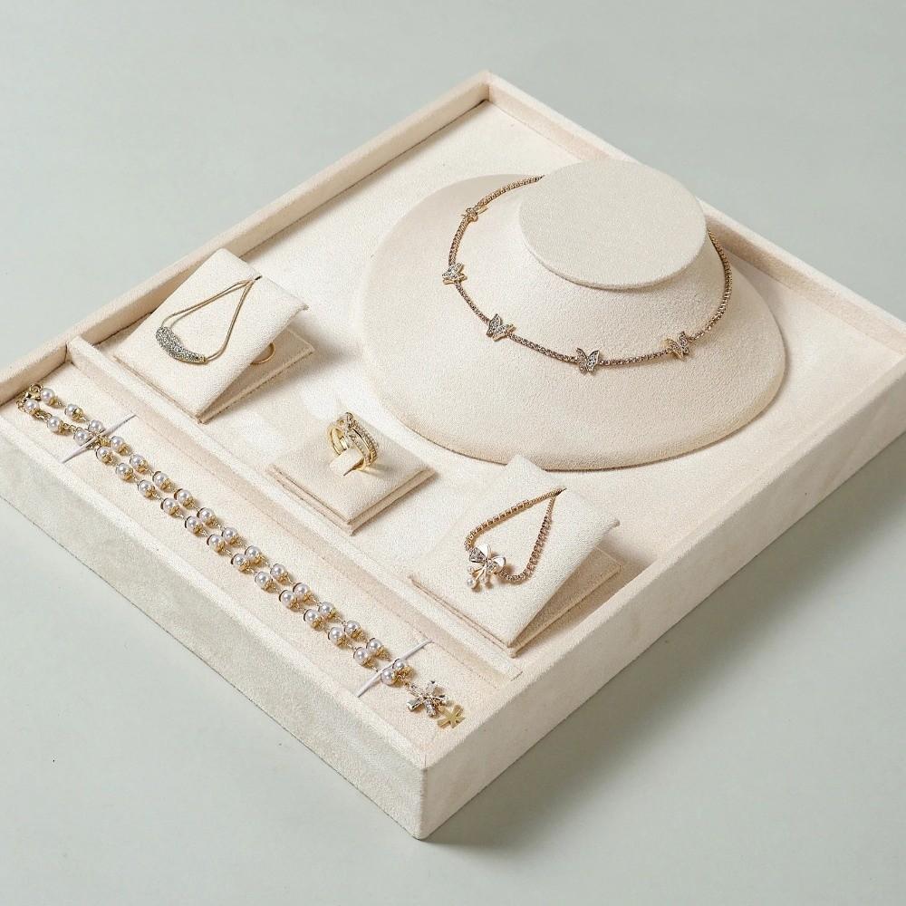 High-end Jewelry Tray with Partitioned Texture Jewelry Set Display Stand Dresser