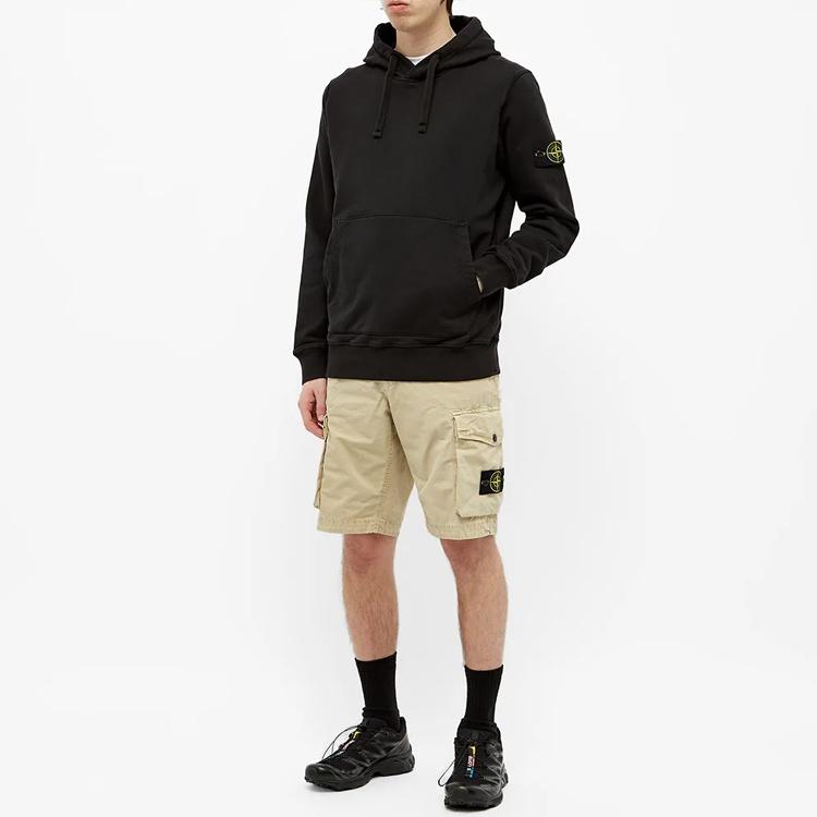 STONE ISLAND Худи-пуловер с garment-окрашиванием 'Черный' Мужское 741564151-V0029