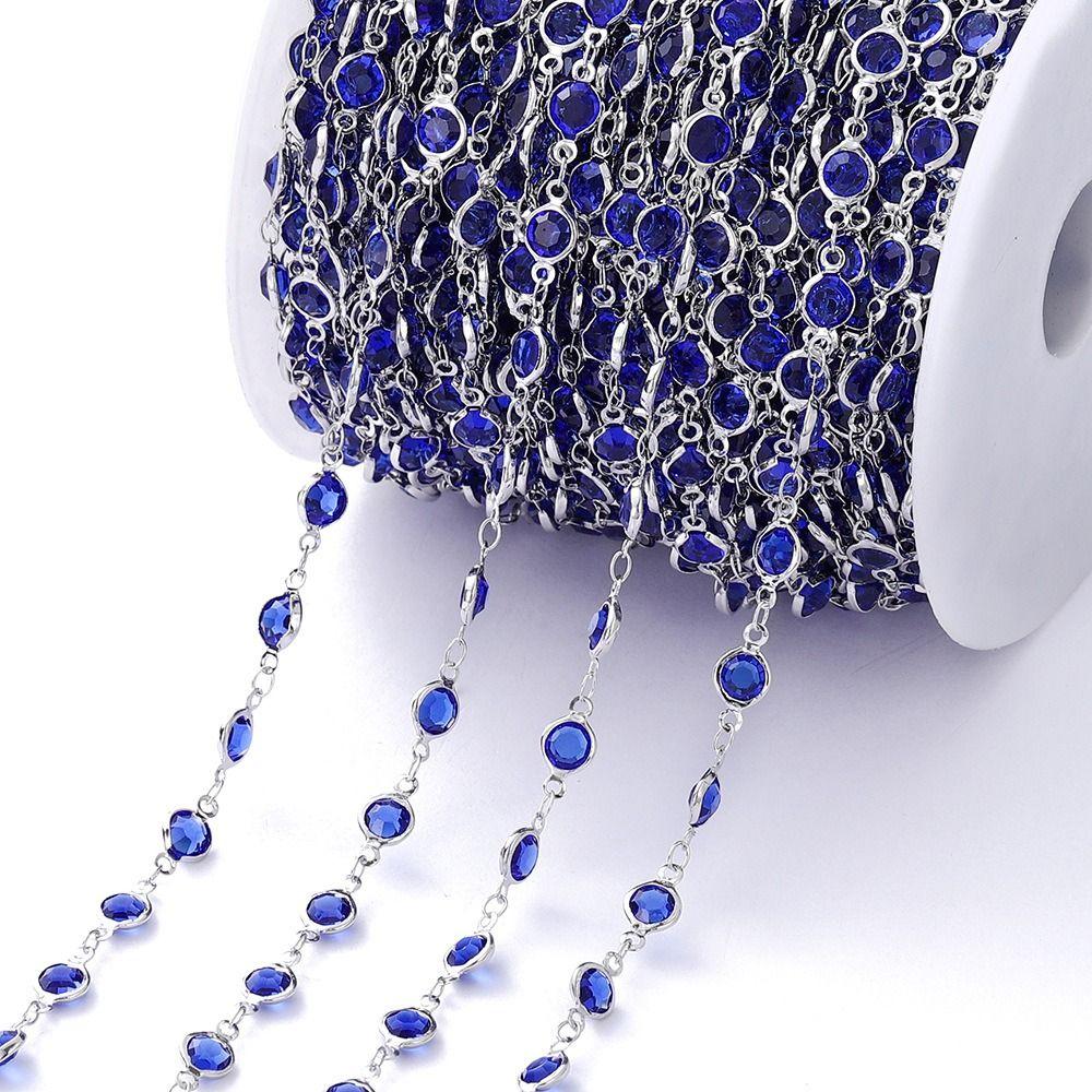Shiny Necklace Chain Crystal Beads Beaded Making 1Meter Crystal Beads Chains