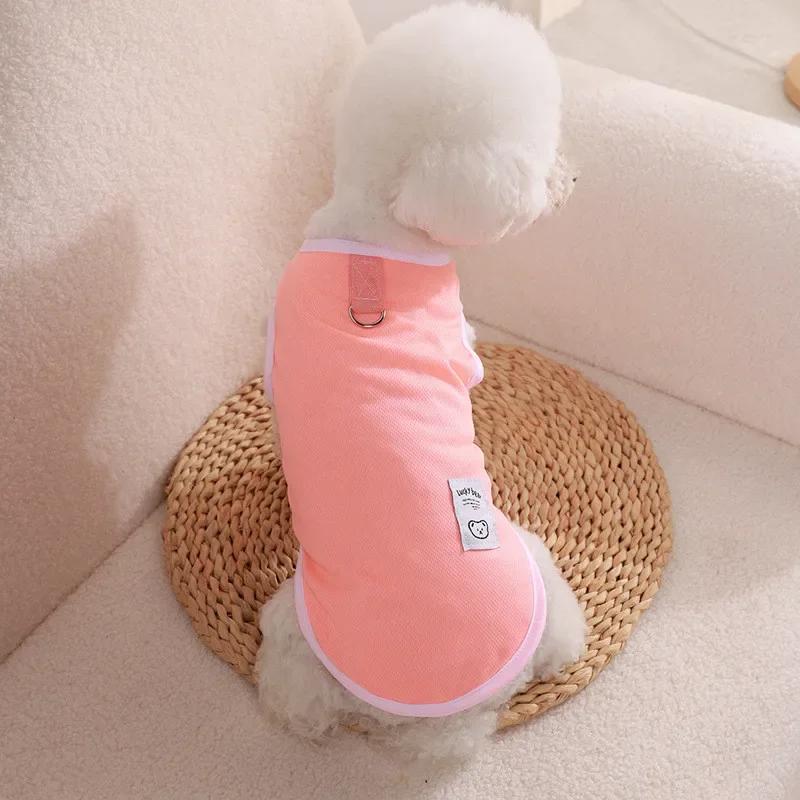 Летний дышащий жилет для собак Puppy, одежда для маленьких и средних собак, жилет для кошек, футболка, плюшевая тонкая рубашка, одежда для собак на открытом воздухе