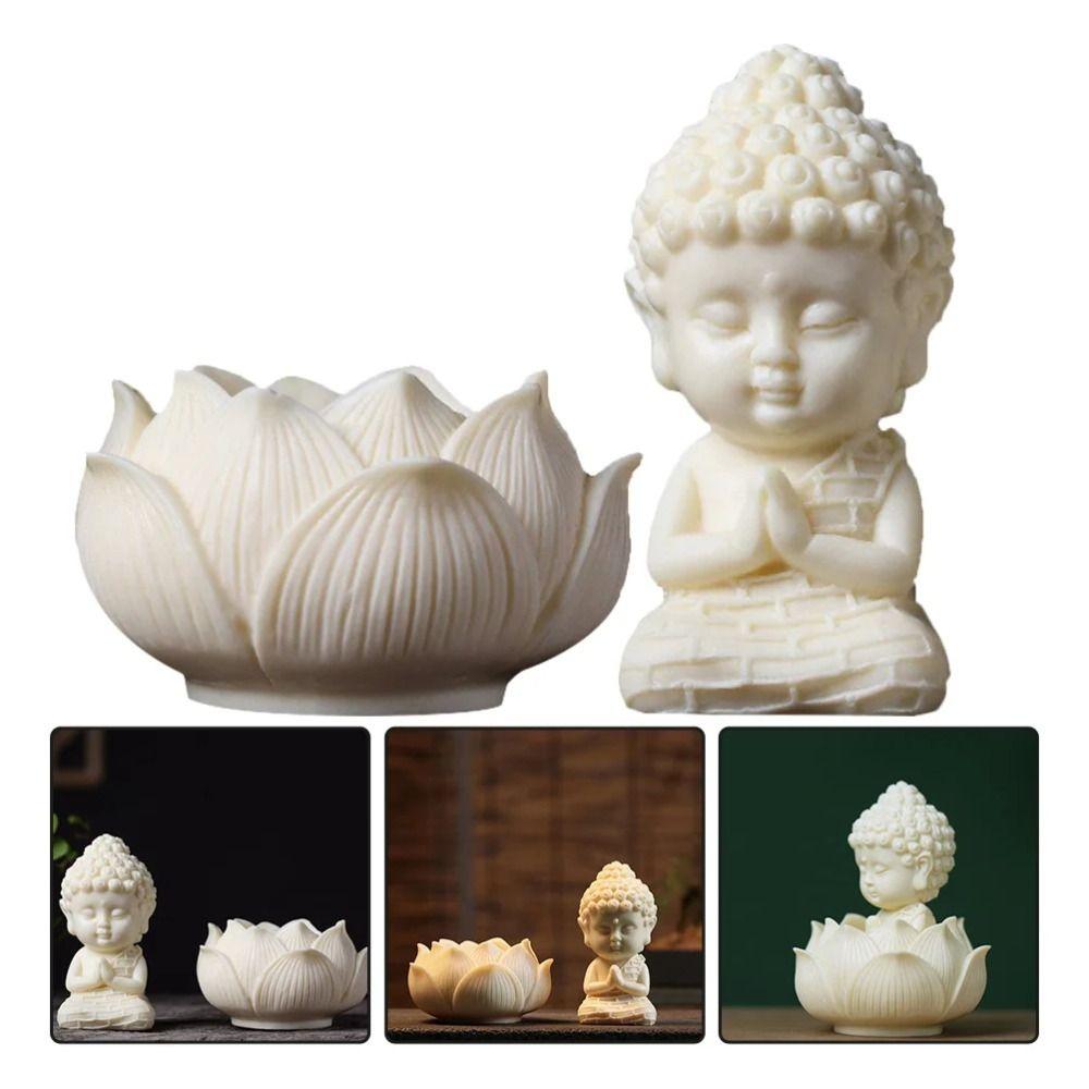 Chinese Style Buddha Ornaments Cute Coconut Figurine Lotus Tathagata Buddha Statue Car Interior