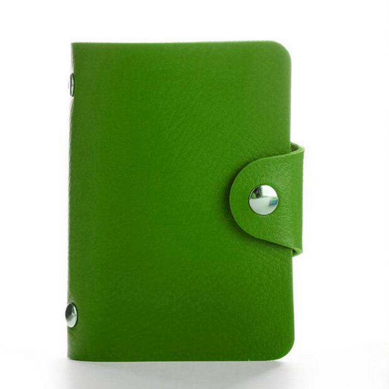 24Bits PU Leather Case Card Bag Business Card Passport Holder Organizer ID Credit Card Wallet