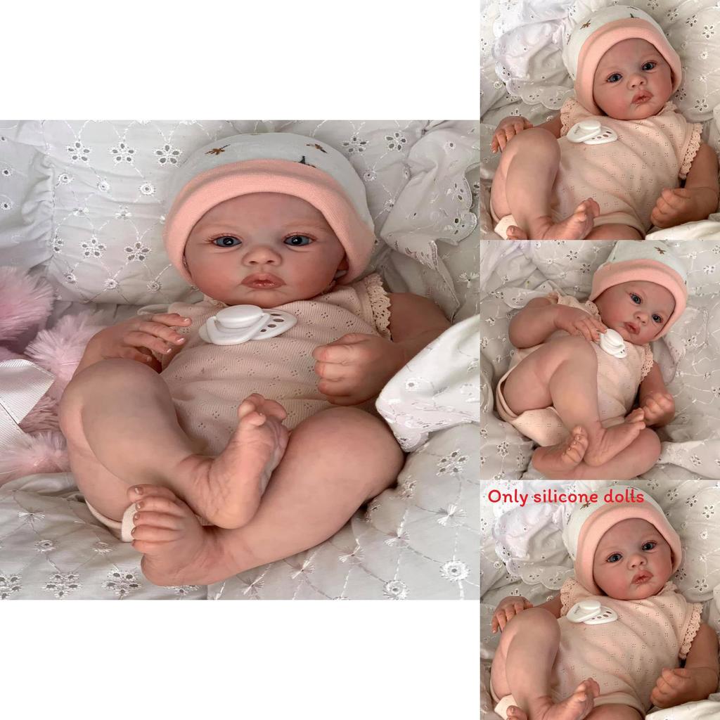 Силиконовая кукла 48 см Реалистичная ручная работа 3D кожа со шляпой и одеждой украшение для коллекционеров и дарителей