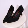 Fashion Bow Knot Women's High Heel Shoes Pointed Toe Woman Pumps Suede Ladies Stilettos Thin Heel Shallow Mouth Women's Shoes 2024