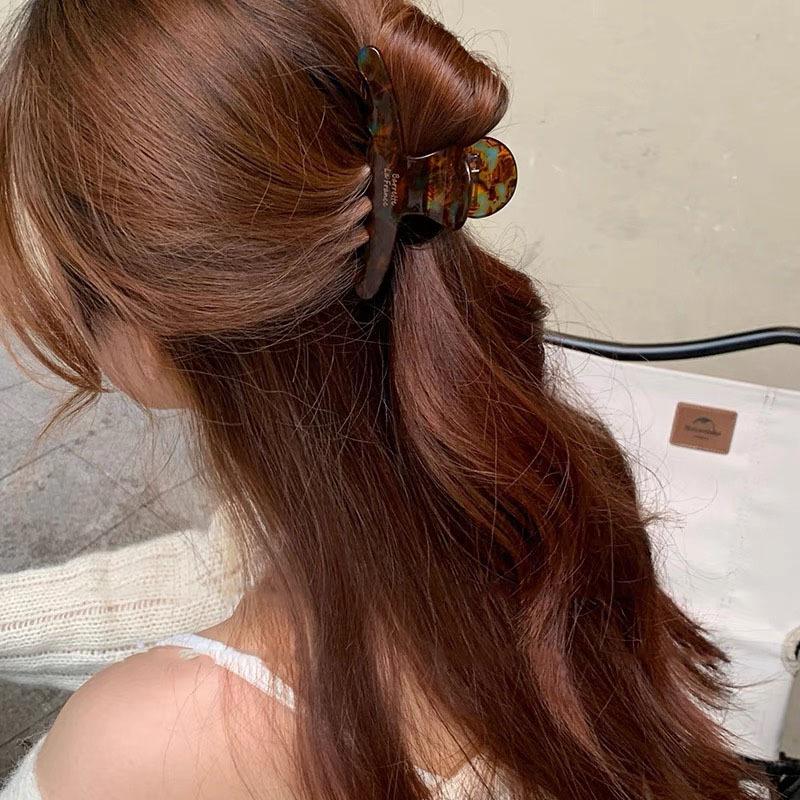 Элегантные ацетатные крабы для волос кофейные большие когти для волос для девочек винтажные заколки для волос шпильки женские модные аксессуары для волос головные уборы