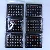Korean Style Magnetic Rhinestone Stud Earrings Set (12 Pairs, 4-6mm)