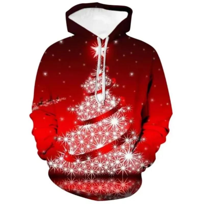 Толстовки мужские модные осенние и зимние рождественские свитера с 3D принтом оверсайз с капюшоном унисекс для мужчин и женщин забавный пуловер в стиле Харадзюку