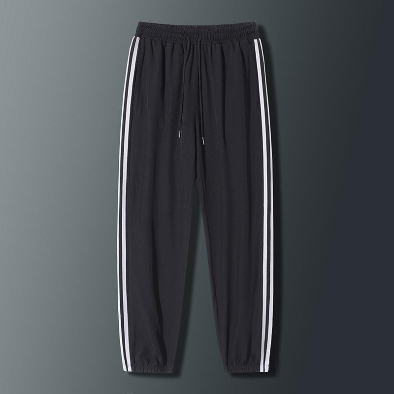 Мужские повседневные спортивные штаны, мужские базовые брюки, спортивный костюм, тонкие дышащие спортивные брюки с боковой полосой