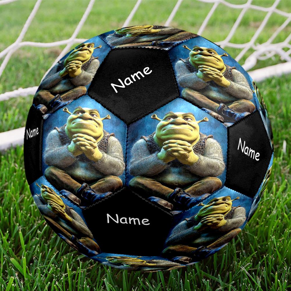 Custom Name Shrek Theme Size 5 Soccer Ball, Suitable for Both Indoor and Outdoor Matches, a Gift Suitable for Everyone.
