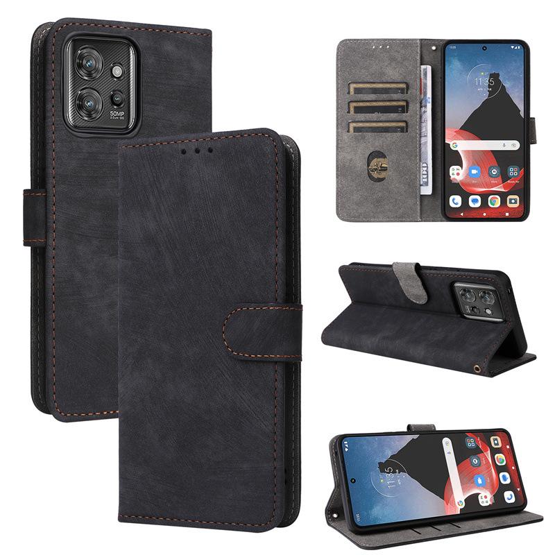 Leather Flip Cover for Motorola ThinkPhone PU Phone Case Full-Body Protection Shockproof with [RFID Blocking]