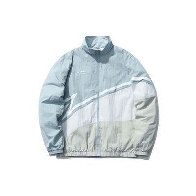 Li Ning Sport Fashion Series Color Block Logo Куртка с длинным рукавом Унисекс Куртка Синяя Серая AJDQ036-7