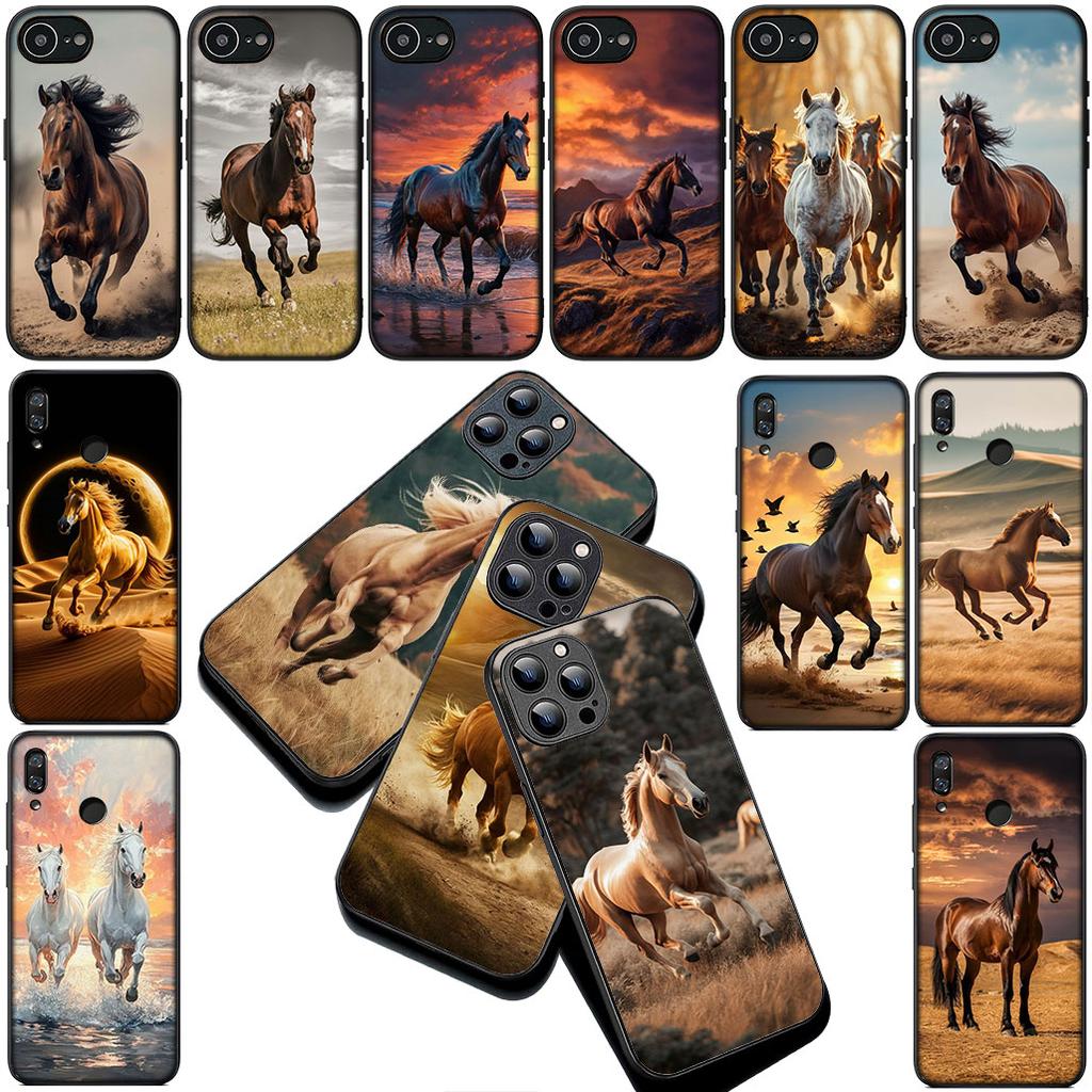 Running Wild And Free Horse Cover for Apple iPhone 16 14 15 Plus 11 Pro Max 16E ProMax + 15Plus 16+ 14+ Coque Phone Case