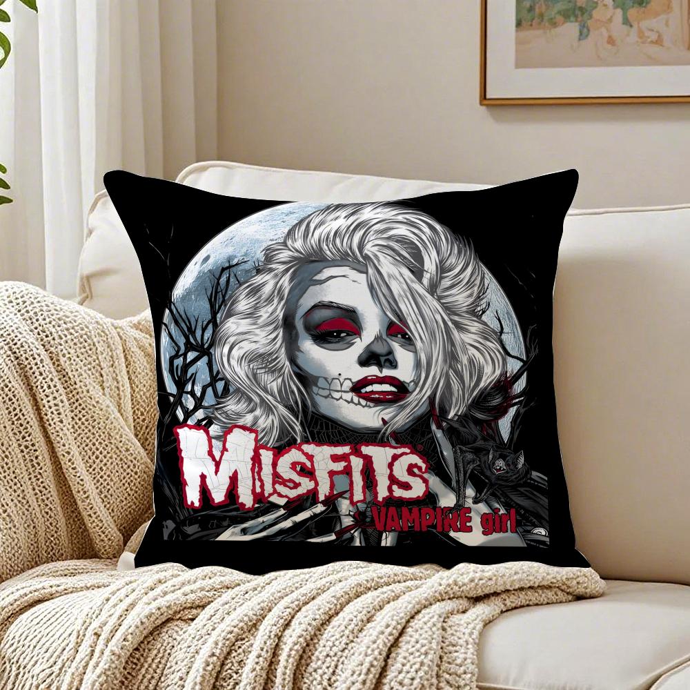 band punk TThe MMisfits Cushion Cover Pillowcase Antidustmite living Room Sofa Decor Cushion Room