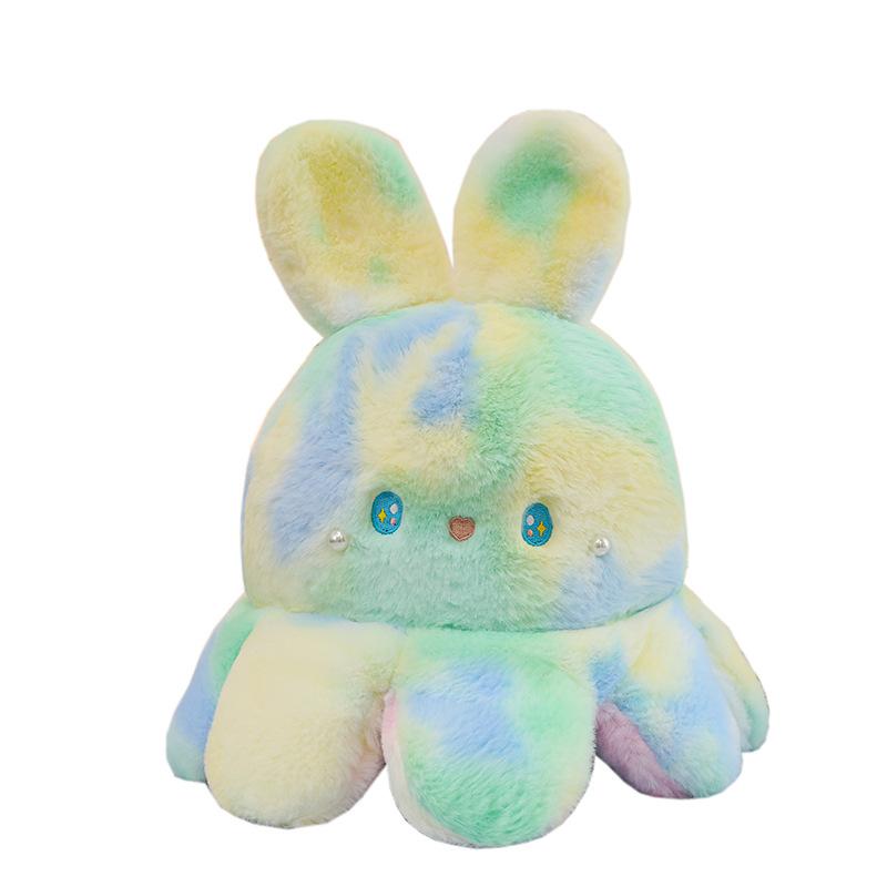 Double-sided Octopus Rabbit Plush Toy Colorful Rabbit Flip Face Octopus Doll