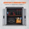 Foldable Wall Cabinet, Metal Garage Locker Mounted 26" Small Tool Chest 240 LBS Loading Capacity Adjustable Shelf Magnetic Door File for Warehouse