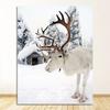 Дом Настенная картина на холсте Плакаты на скандинавскую тему и принты Настенные картины для декора гостиной Олень Кедр Зимний Снежный лес Без рамки