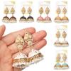 Accessories Gift with Tassel Indian Style Jhumka Vintage Bell Shape Earrings Flower Pearl Beads