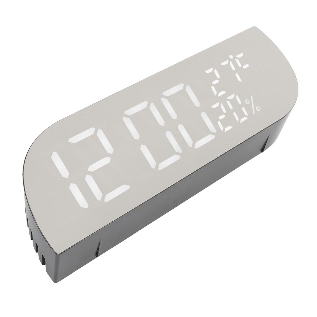 Digital Alarm Clock Multifunction Innovative Silent Temperature Humidity LED Mirror Desk Clock for