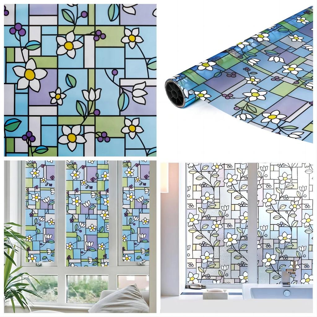 Пленка для защиты окон, витражные наклейки, декоративная тонировочная пленка для окон для дома, неклейкие наклейки на окна, защищающие от ультрафиолета