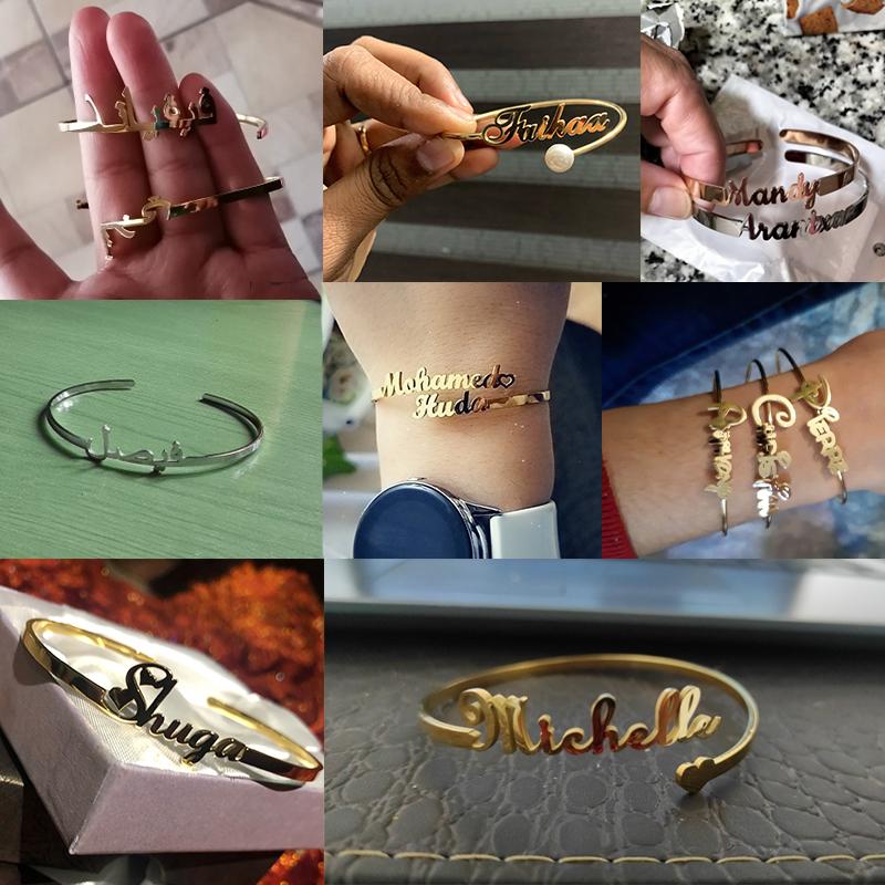 Браслет Goxijite на заказ с большим именем, персонализированные браслеты в форме сердца с 2 именами для женщин и мужчин, ювелирные аксессуары из нержавеющей стали