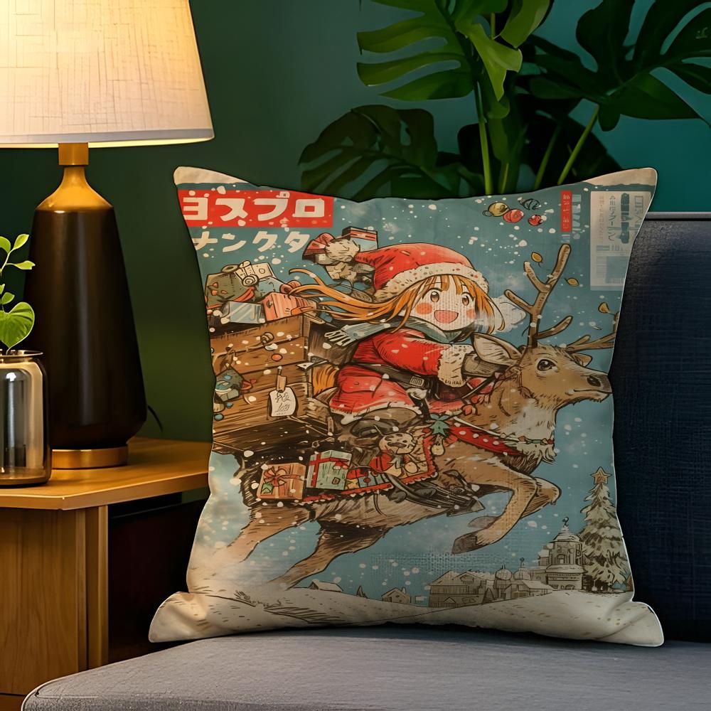 Stampstyle girl illustrations  Pillow Case Natural Linen Pillow Case DoubleSided Decor Sofa Pillowcase Home Decor