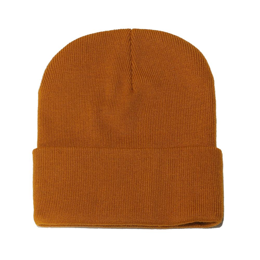 Высококачественная однотонная шапка из акриловой шерсти, теплая уличная шапка от холода, однотонная вязаная шапка, шапка-пуловер для мужчин и женщин