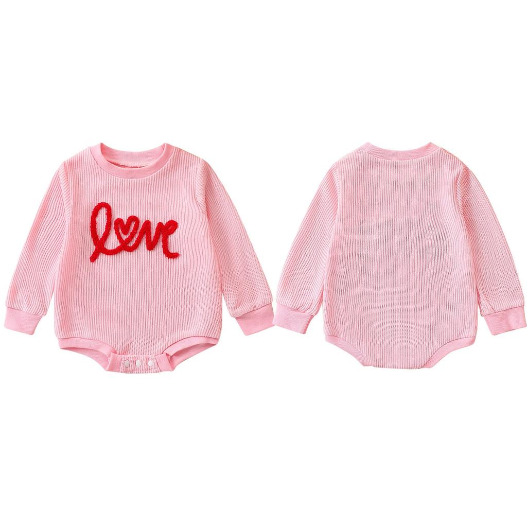 Вязаная рубашка для младенцев и девочек, вышитые полотенца, комбинезоны с длинными рукавами