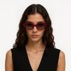 Chanel Logo Irregular Frame Sunglasses Women sunglasses Red CH5528/175971