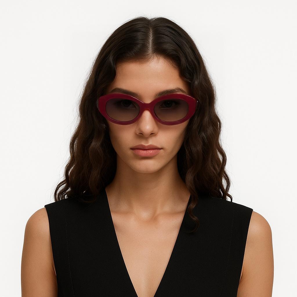 Chanel Logo Irregular Frame Sunglasses Women sunglasses Red CH5528/175971