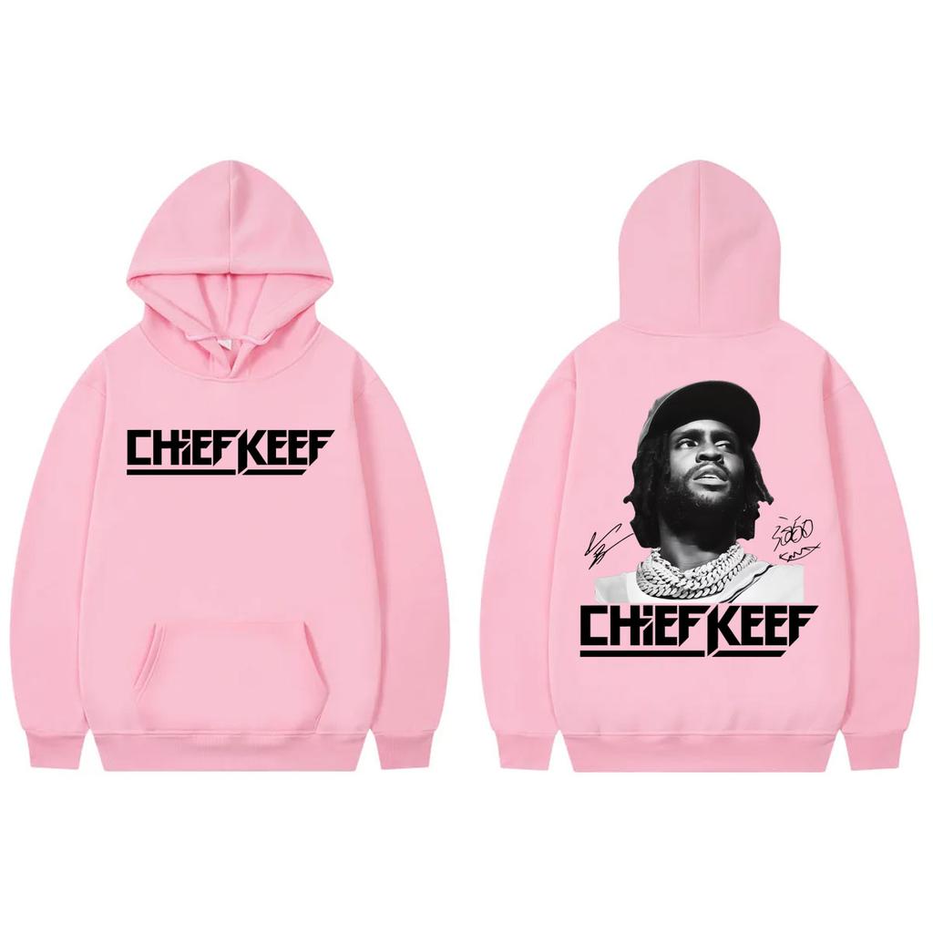 Худи с графическим принтом Rapper Chief Keef Тур 2026 Унисекс Хип-хоп Винтажные Пуловеры Модные Повседневные Свитшоты с Длинным Рукавом Уличная Мода