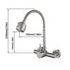 Universal Wall Mounted Stainless Steel Kitchen Faucet Cold and Hot Tap  360 Degree Swivel Flexible Hose Single Handle Faucet