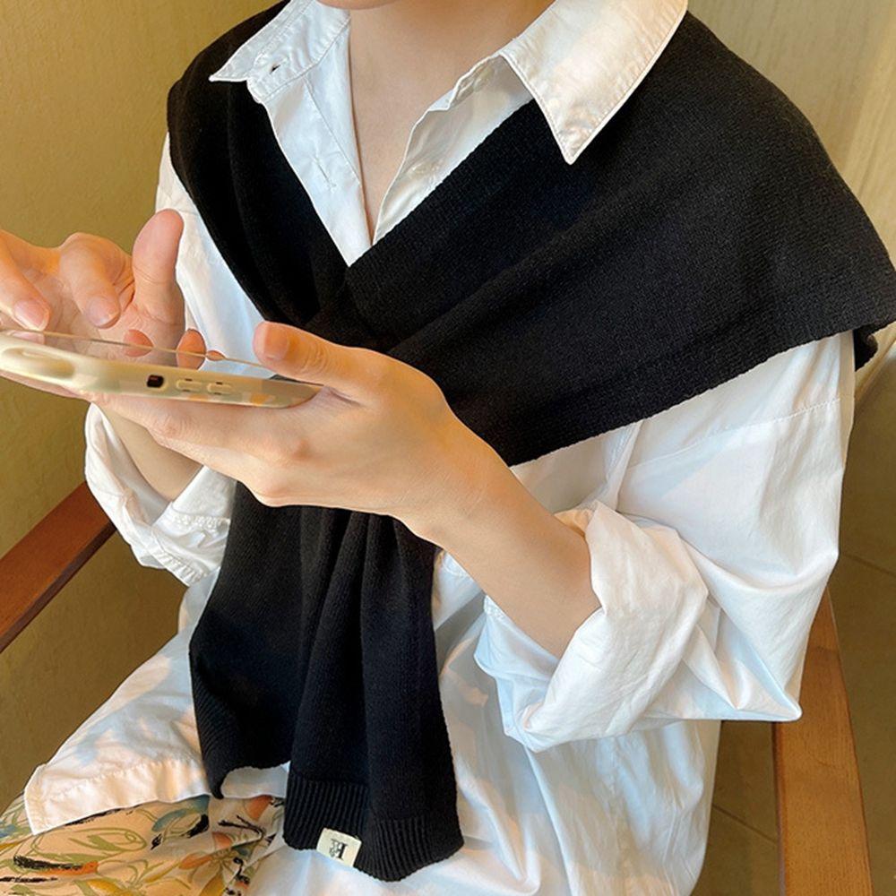 Accessories Women Korean Style Scarves Female Cashmere Shawl Knitted Wool Scarf Solid Color Wraps