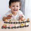 Kids Wooden Magnetic Farm Train Toy Color Cartoon Animal Number Preschool Learning Toddlers Boys Girls Educational Locomotive Carriages Toy