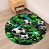 Soccer Printed Round Rug Carpet Chair Rug Area Rug Entryway Doormats,for Office Chair Living Room Bedroom Kitchen Room.