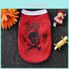 Хлопковая жилетка-рубашка с принтом черепа для собаки, стильная одежда для щенка, кошки