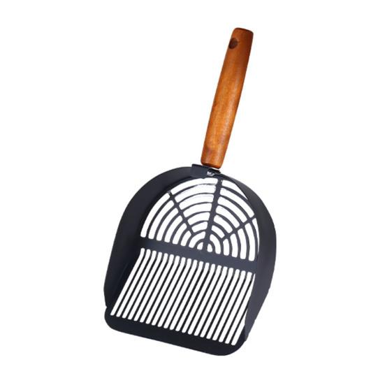 Совок для кошачьего туалета из нержавеющей стали, просеивающая лопатка с длинной ручкой, совок для уборки отходов домашних животных, инструмент для чистки кошачьего туалета