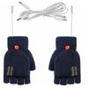 New Winter Half-finger Double-sided USB Heating Gloves Lip Cover Wool Warmth Fingerless Mittens 5V Skiing Fishing Heated Glove