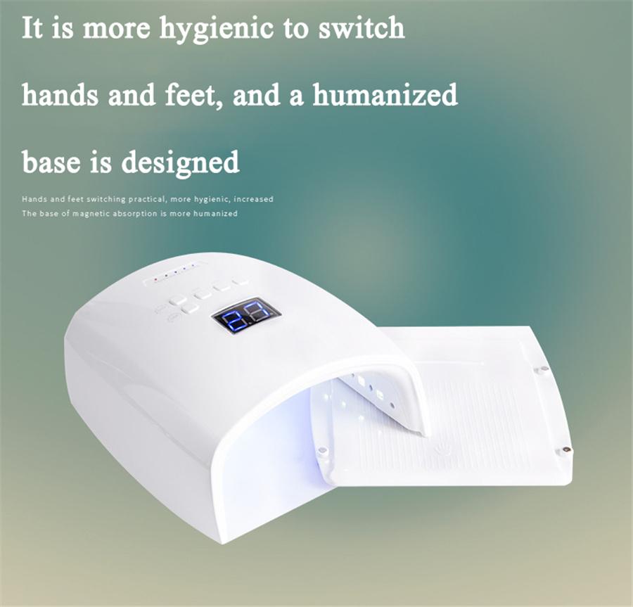 Белая 48 Вт Беспроводная Перезаряжаемая Светодиодная/УФ Лампа для Ногтей для Гель-лака Сушка