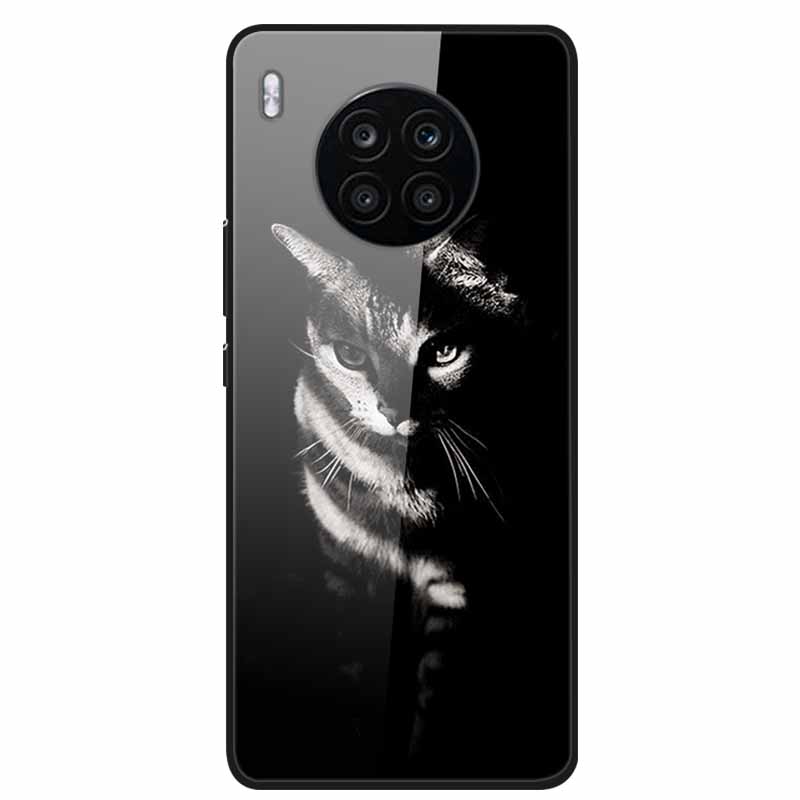 Закаленное Стекло Чехлы Для Honor 50 Lite Чехлы Защитные Модные Жесткая Задняя Крышка для Huawei Honor 50 Lite Чехлы для Телефона 50Lite Сумка