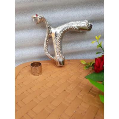 Серебряная латунная ручка Cobra Отделка головки для трости Wood Canes Style