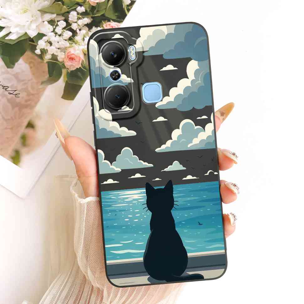 Чехол для Infinix Hot 12 Pro X668C Силиконовая задняя крышка Полная защита Для Infinix Hot 12Pro 6.6" Популярные узоры Корпус телефона