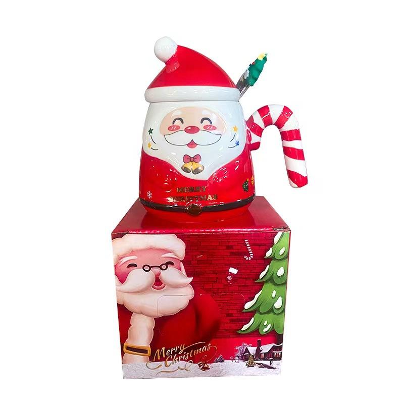 New Creative Cartoon Santa Claus Cup Ceramic Cup Christmas Holiday Gift Hand-painted Water Cup Souvenir Mug Cute Coffee Office