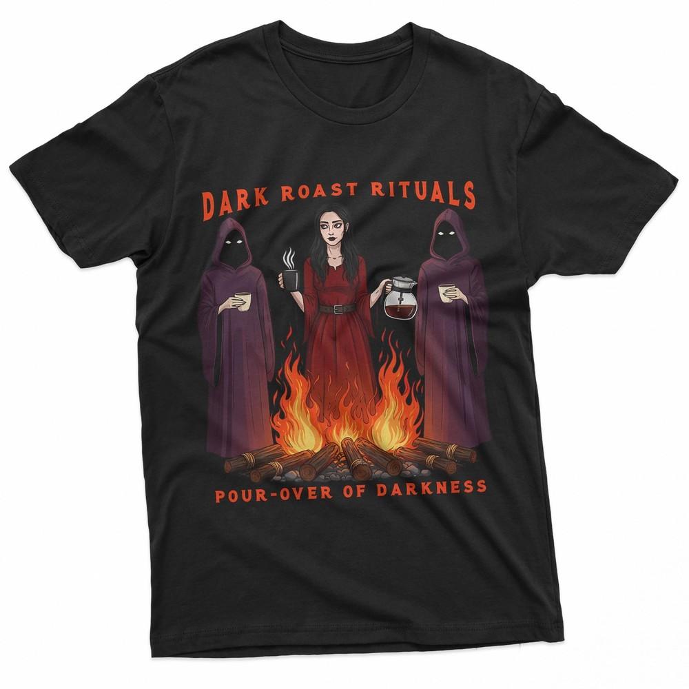 Gothic Coffee Ritual With Witches And Fire TShirt Unisex T-Shirt