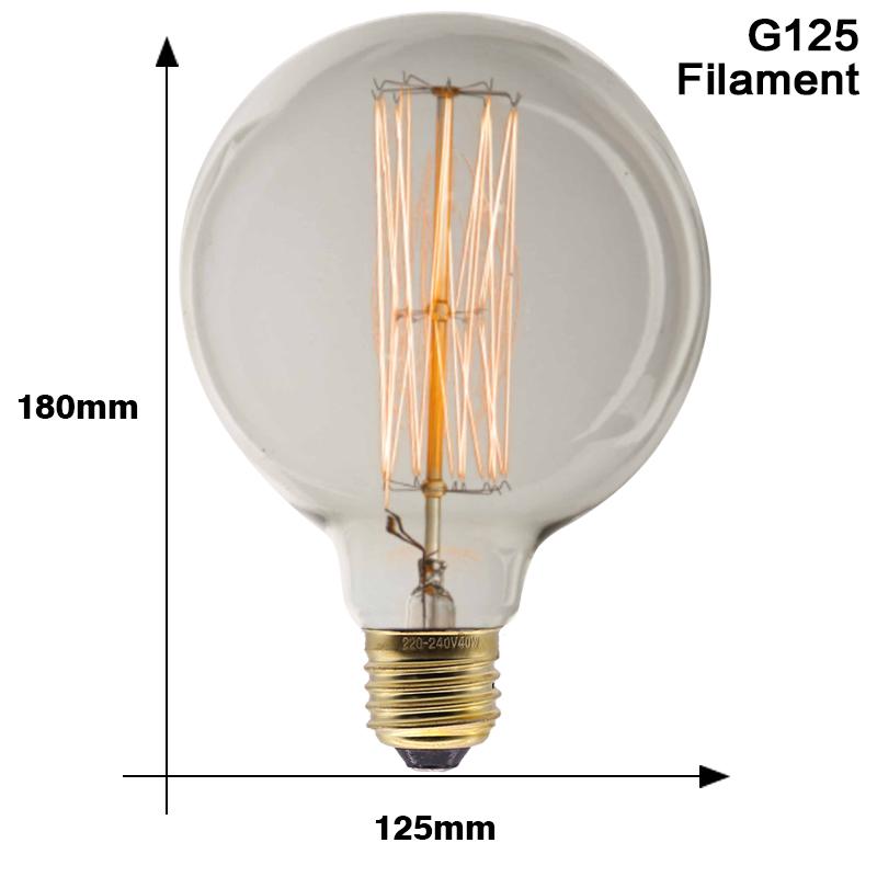 Retro Edison Light Bulb E27 40W 220V A60 ST64 G80 G95 T45 Incandescent Bulb Ampoule Vintage Edison Lamp Filament For Home Decor