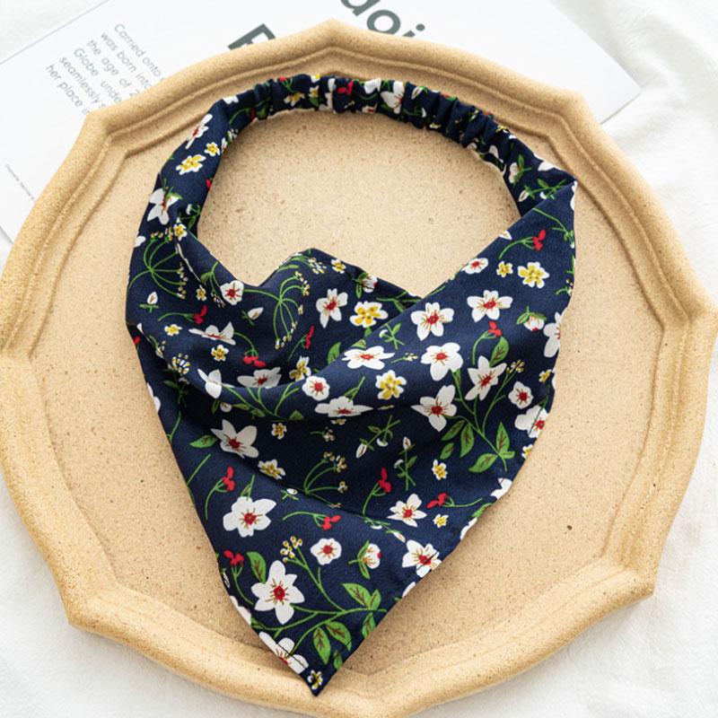 Summer Printting Hair Scarf Scrunchies Vintage Triangle Bandanas Hairband Headband Elastic Hair Bands Headwrap Hair Accessories