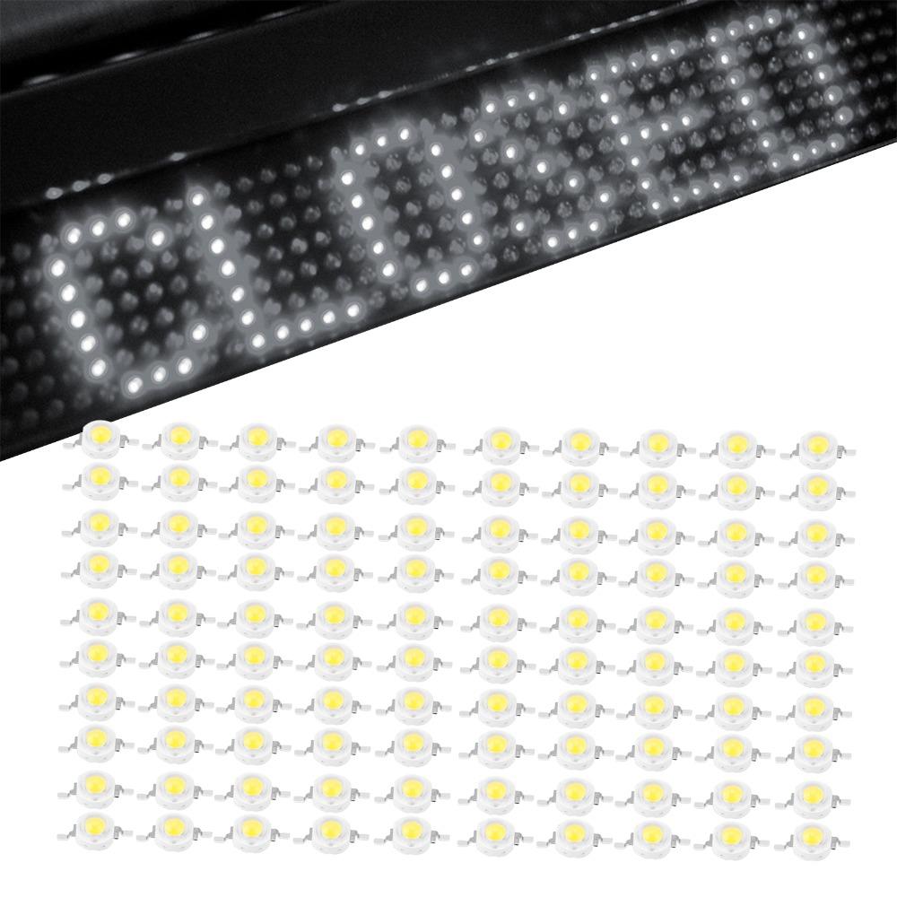 100PCS Aluminum High Power LED Beads 110LM/W DIY Lighting Fixtures  Floodlight Replacement